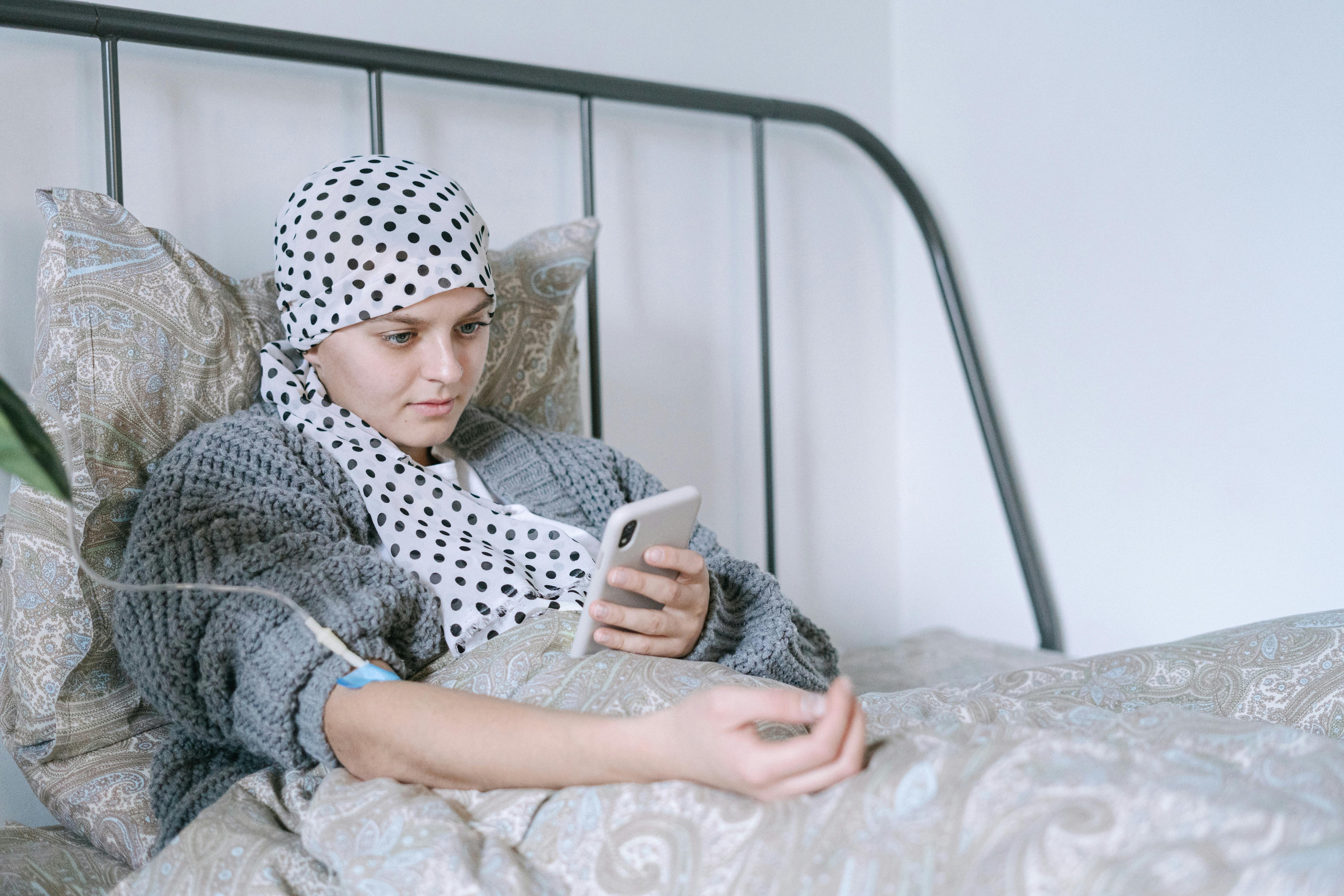person in bed